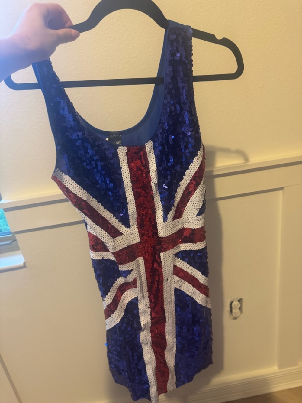 Fever Sequin Union Jack Mini Dress | UK Flag | Patriotic Festival Dress | Size S
